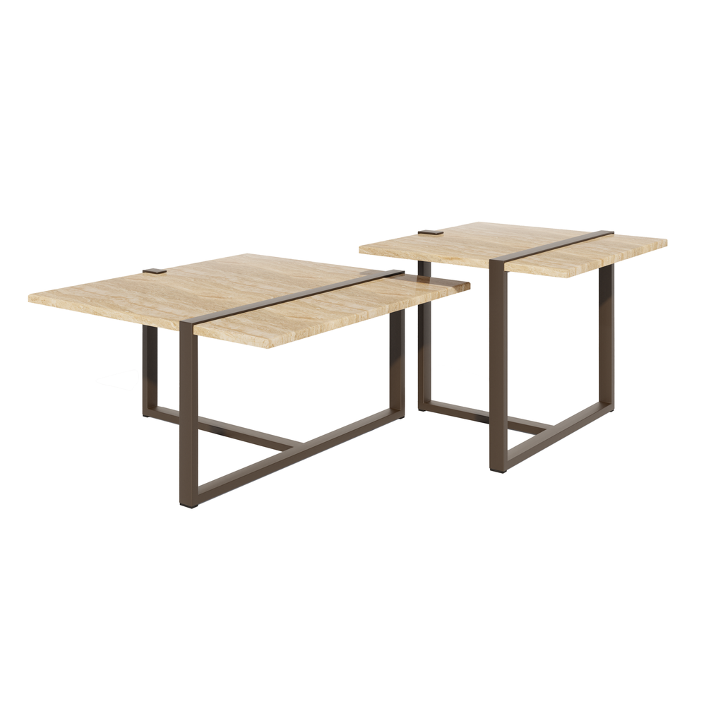 [TBL 146 AB 20 MR BRS 40/20] AMADEO - TBL 146 (AB (METAL FRAME ANODIC BROWN), MARBLE BRECCIA SARDA)