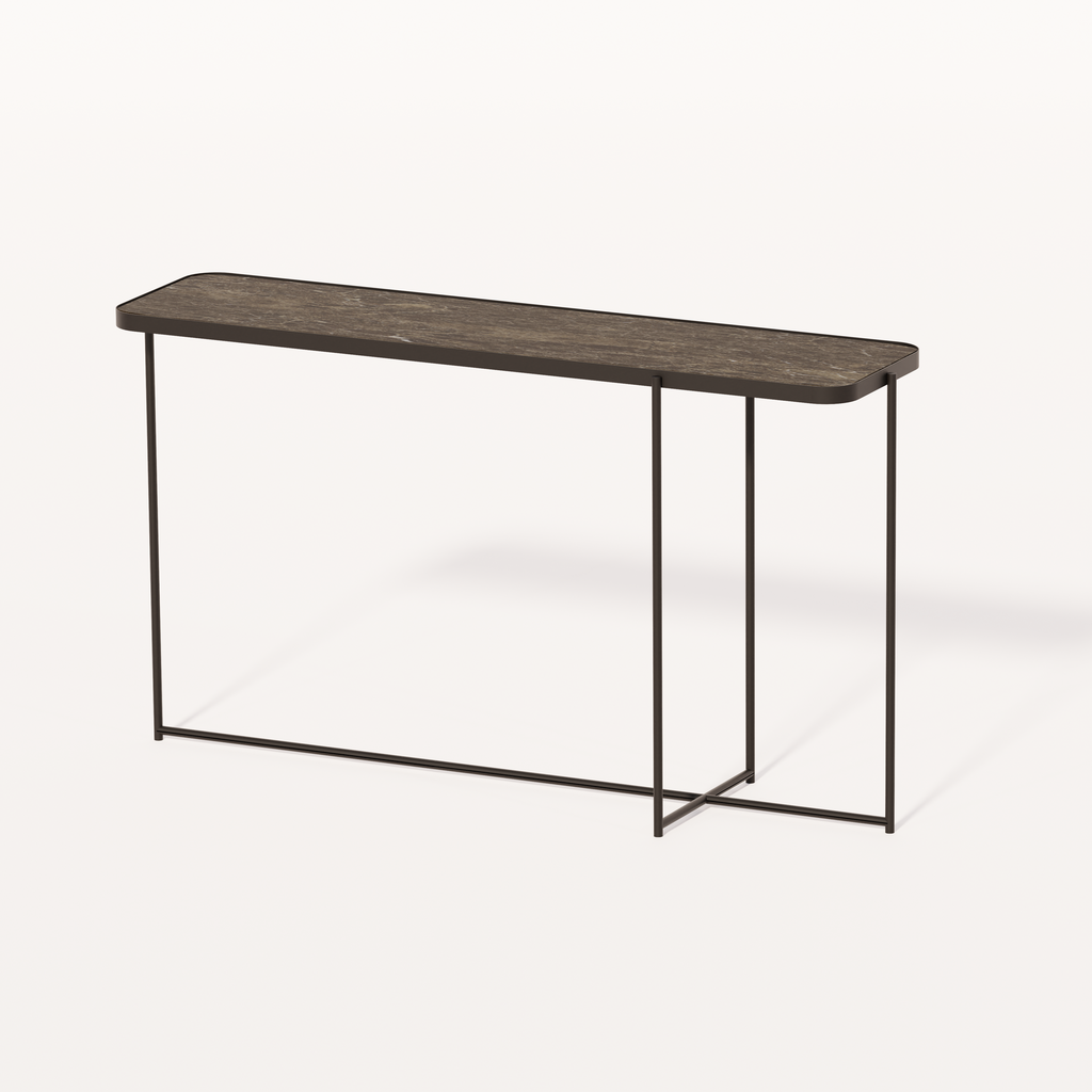 PIAZZA - CON 1196 (AB (METAL FRAME ANODIC BROWN), MARBLE ALASKA WHITE)