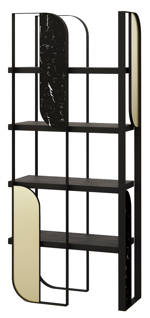 KARAN RIGHT (AB (METAL FRAME ANODIC BROWN), VENEER OAK BLACK 20MM, MARBLE WHITE SPIDER)