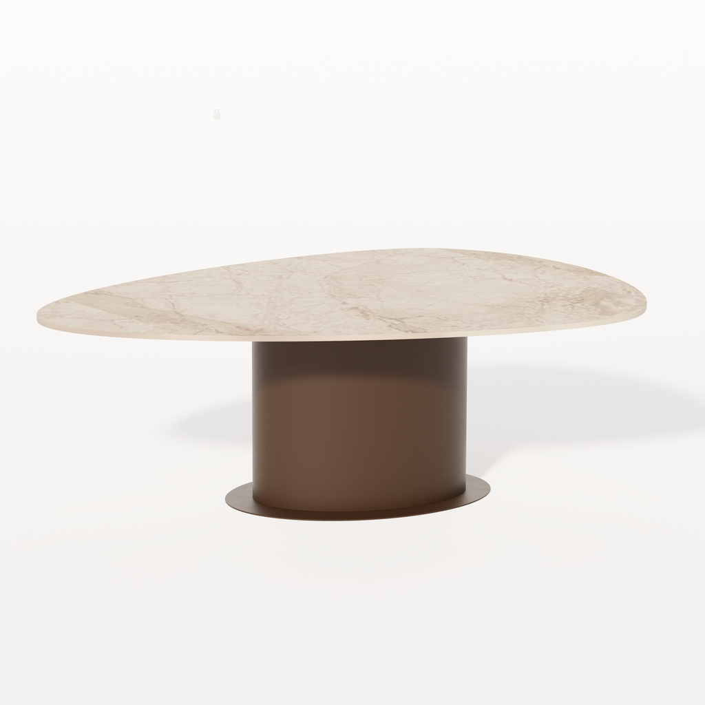 LEANDRE DINING TABLE (AB (METAL FRAME ANODIC BROWN), MARBLE BRECCIA SARDA)