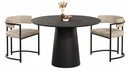 LINUS CERAMIC - TBL 745 (AB (METAL FRAME ANODIC BROWN), CERAMIC CALACATTA ROSSO, Ø1200)