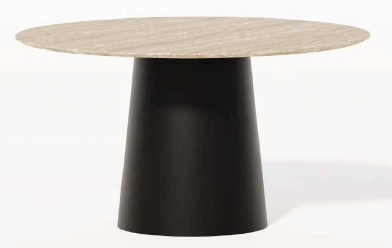 MATHEUS CERAMIC (AB (METAL FRAME ANODIC BROWN), CERAMIC CALACATTA ROSSO, Ø1200)