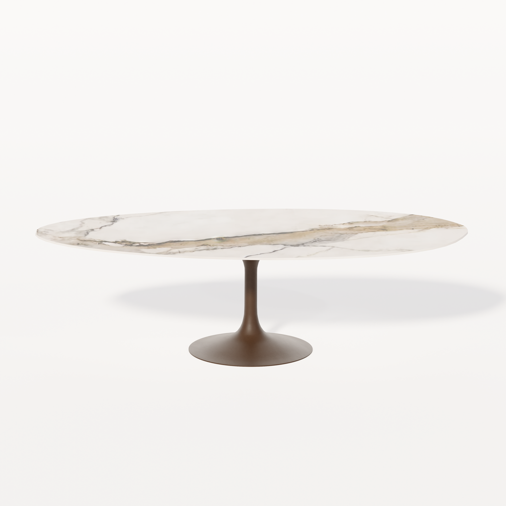 MARELINE - CERAMIC (AB (METAL FRAME ANODIC BROWN), CERAMIC CALACATTA ROSSO, Ø1200)