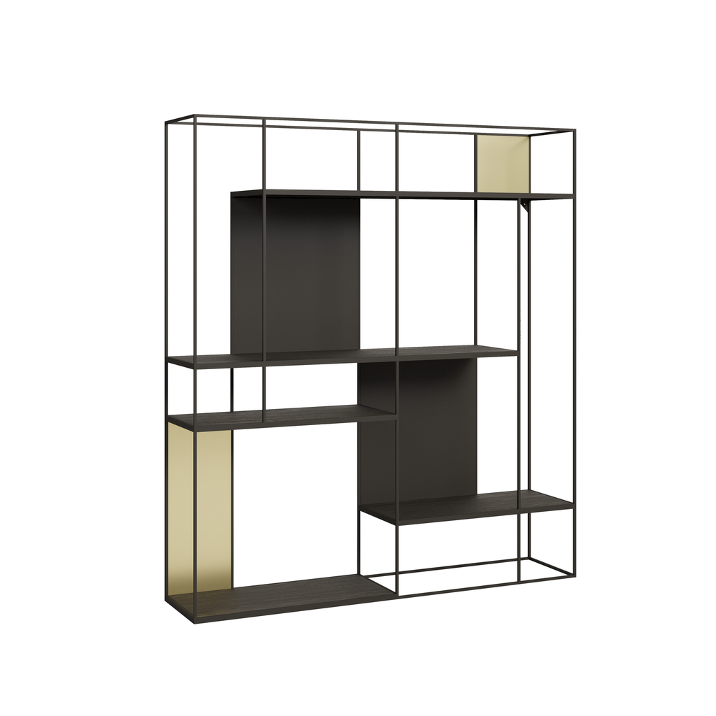 SOPHIE - RCK 325 (AB (METAL FRAME ANODIC BROWN), WOOD VENEER OAK BLACK 9MM)