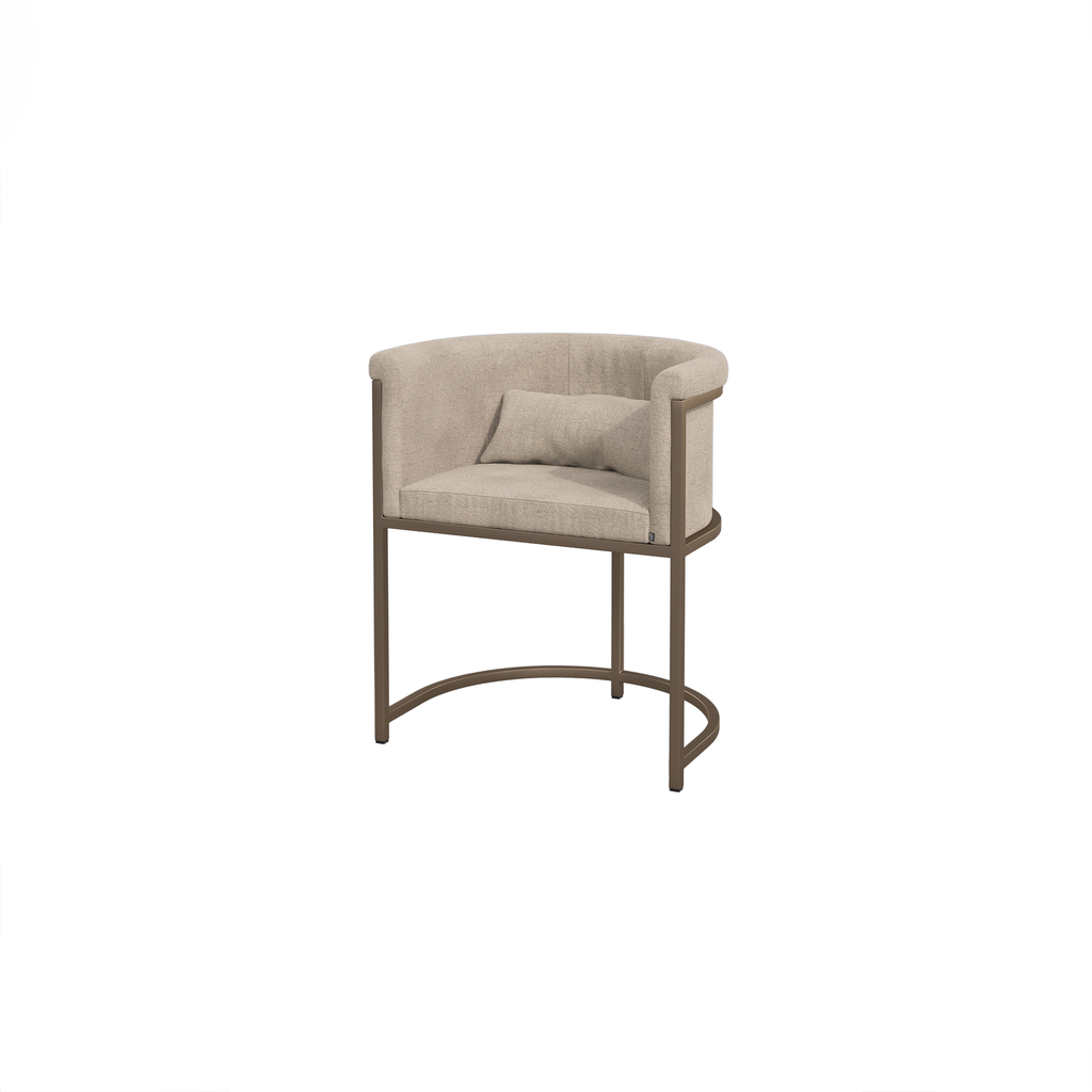 [CHR 398 AB COFFEE 81 20 DC] POPOL DINING CHAIR (AB (METAL FRAME ANODIC BROWN), COFFEE 81)