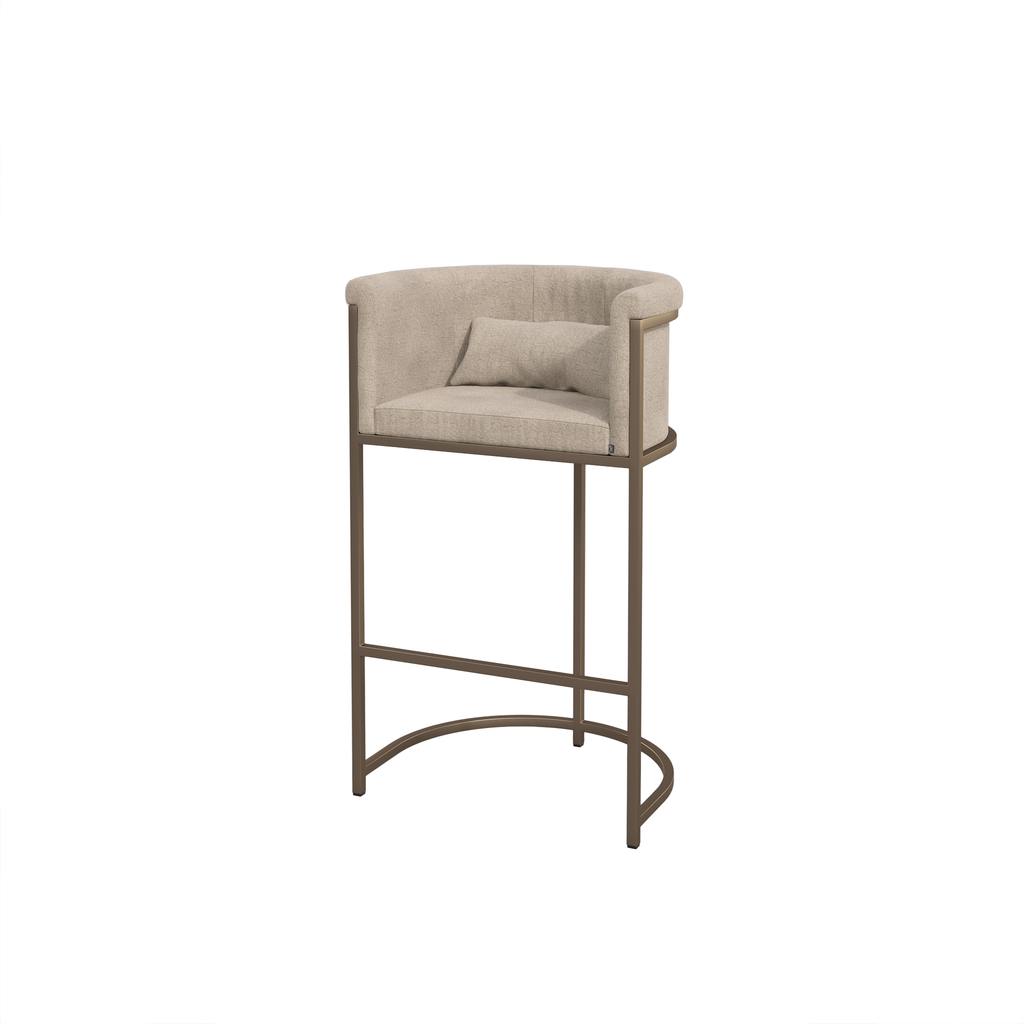 [CHR 398 AB COFFEE 81 20 HB] POPOL BARCHAIR - CHR 398 HB (AB (METAL FRAME ANODIC BROWN), ADORE COFFEE 81)