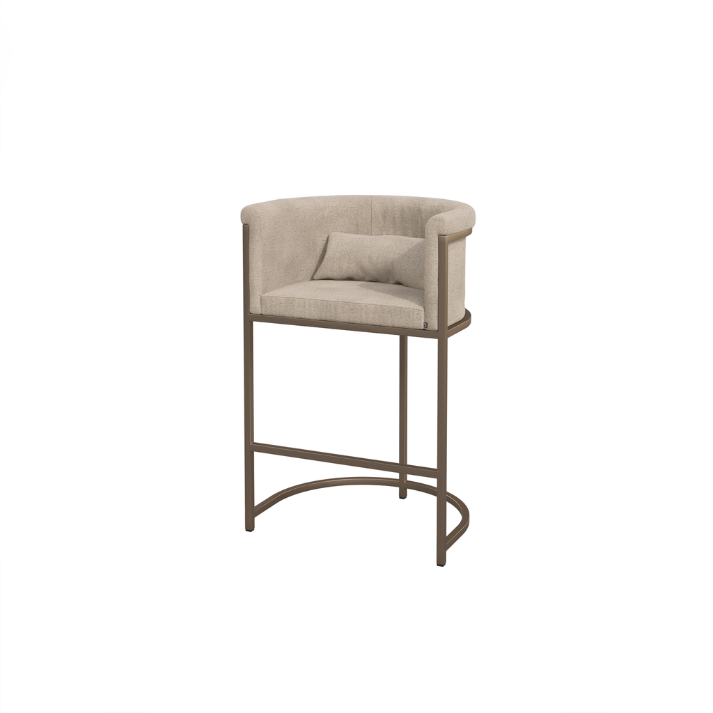 [CHR 398 AB COFFEE 81 20 KB] POPOL KITCHEN BARCHAIR - CHR 398 KB (AB (METAL FRAME ANODIC BROWN), COFFEE 81)