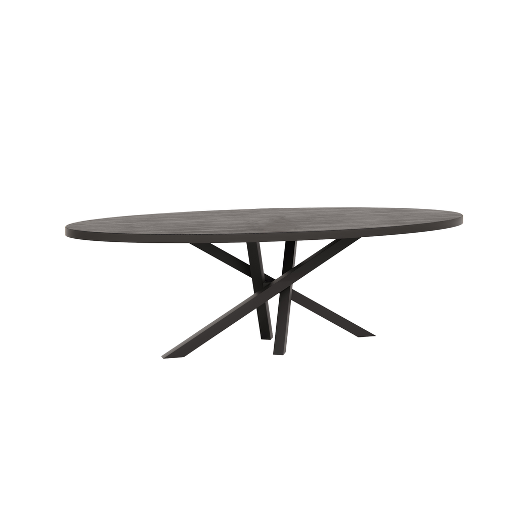 [TBL 821 OV 2000x1000 STR SE AB 30 V OAK] WILHELMUS - WOOD (AB (METAL FRAME ANODIC BROWN), WOOD VENEER OAK NATURAL 20mm, OVAL - 2000x1000, SWISS EDGE, STRAIGHT)