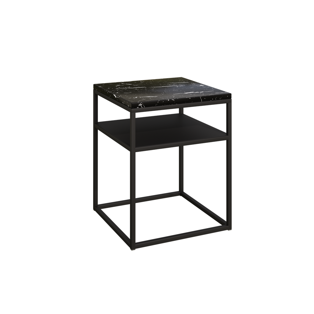 [TBL 651 AB 20 MR BRS 10] CAPULUS - NIGHTSTAND (AB (METAL FRAME ANODIC BROWN), MARBLE BRECCIA SARDA)