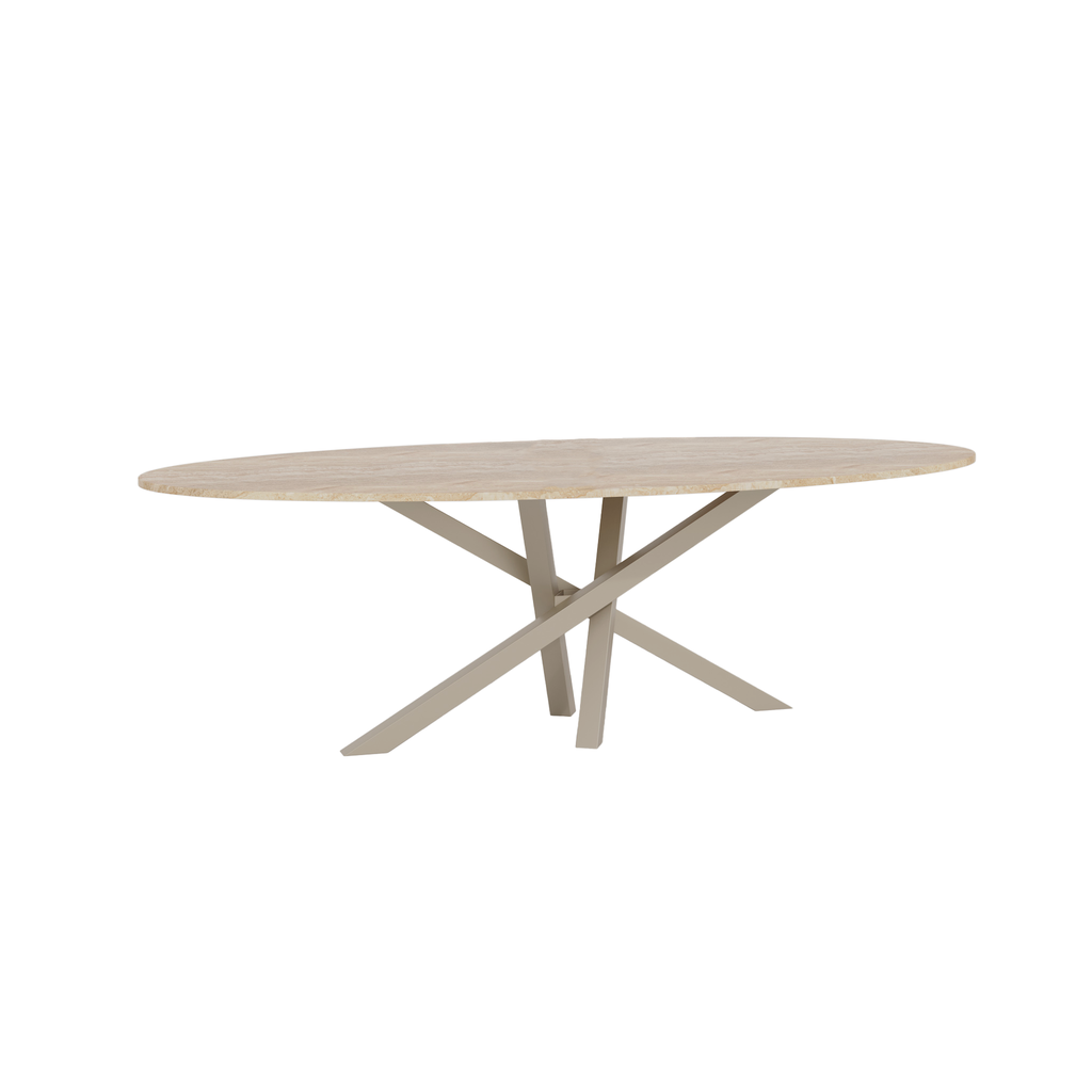 [TBL 821 OV 2000x1000 SE AB 20 MR AWH] WILHELMUS - MARBLE (AB (METAL FRAME ANODIC BROWN), MARBLE ALASKA WHITE, OVAL - 2000x1000, SWISS EDGE)