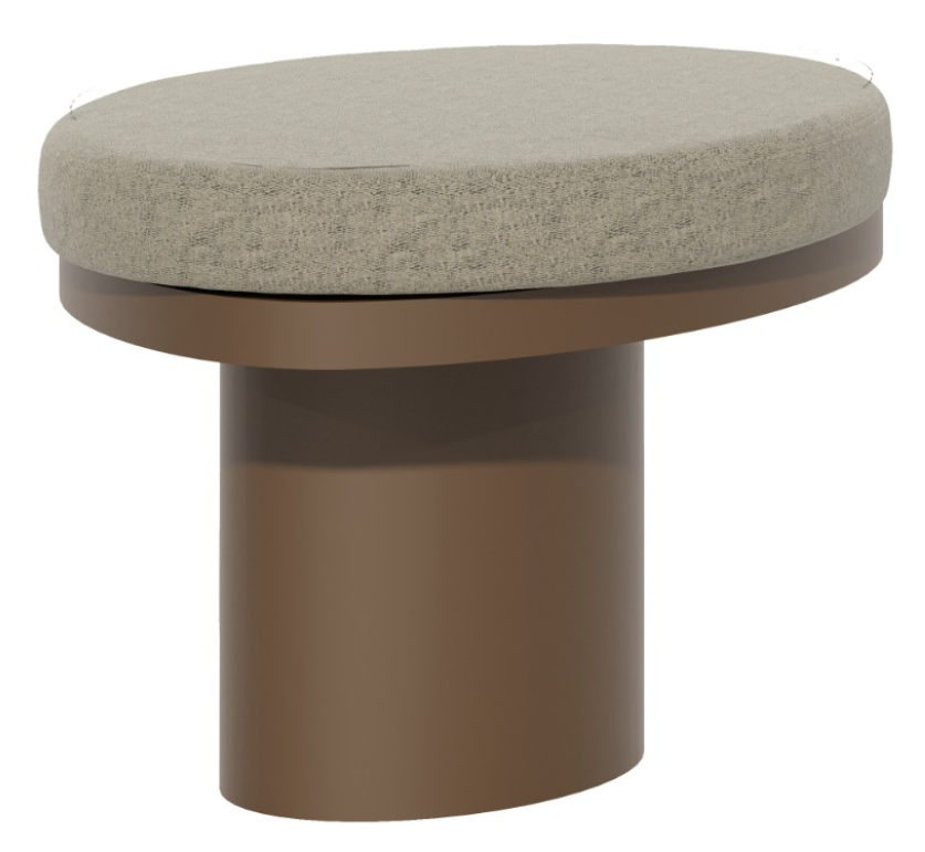 POUF LEANDRE - PF 260 (AB (METAL FRAME ANODIC BROWN), COSMO 02 WHITE)