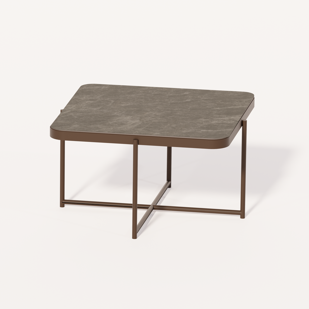 PIAZZA - TBL 1191 (AB (METAL FRAME ANODIC BROWN), MARBLE ALASKA WHITE)